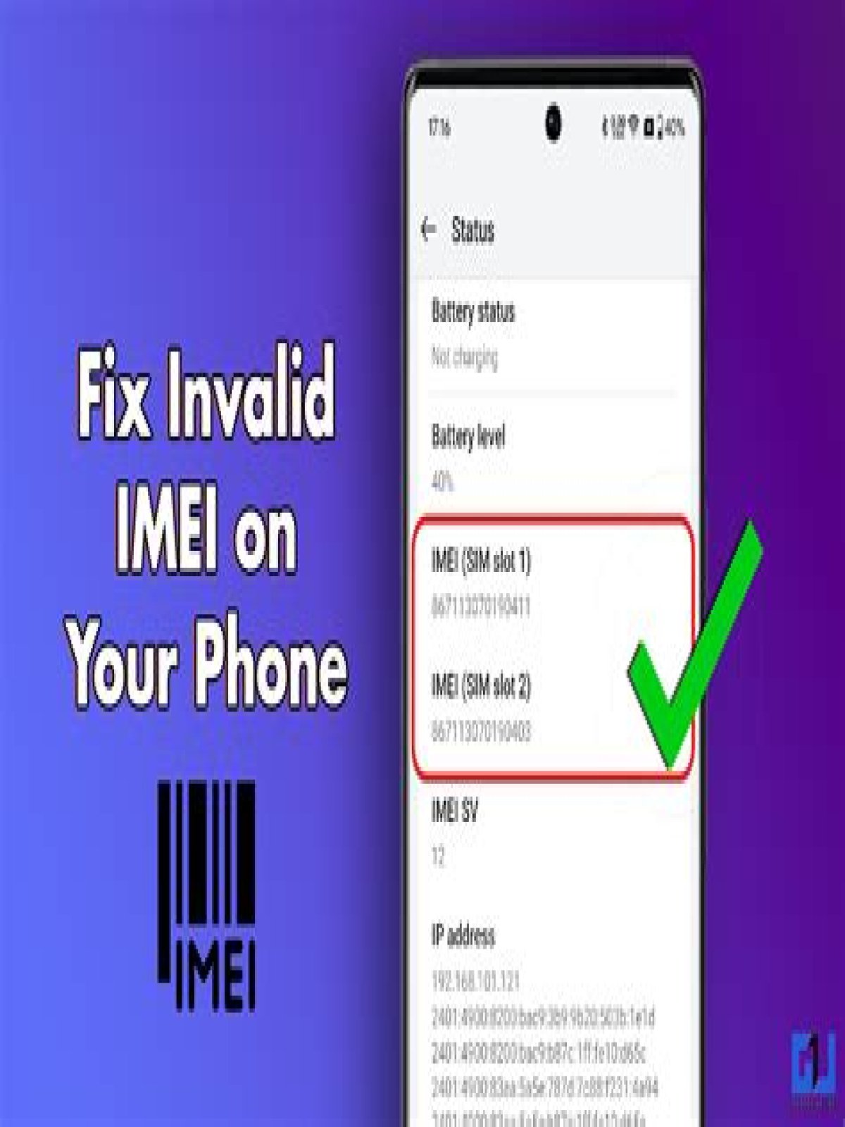 How do I fix invalid IMEI?