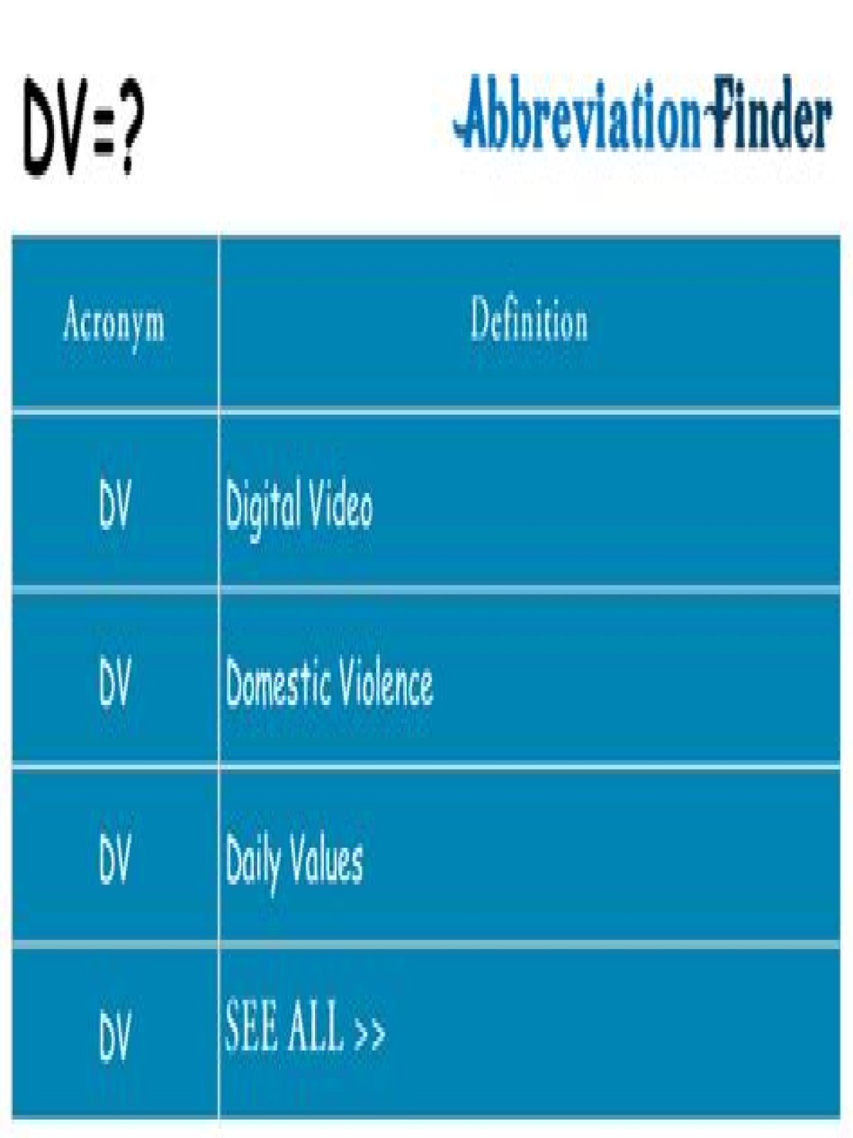 What does DV stand for in court