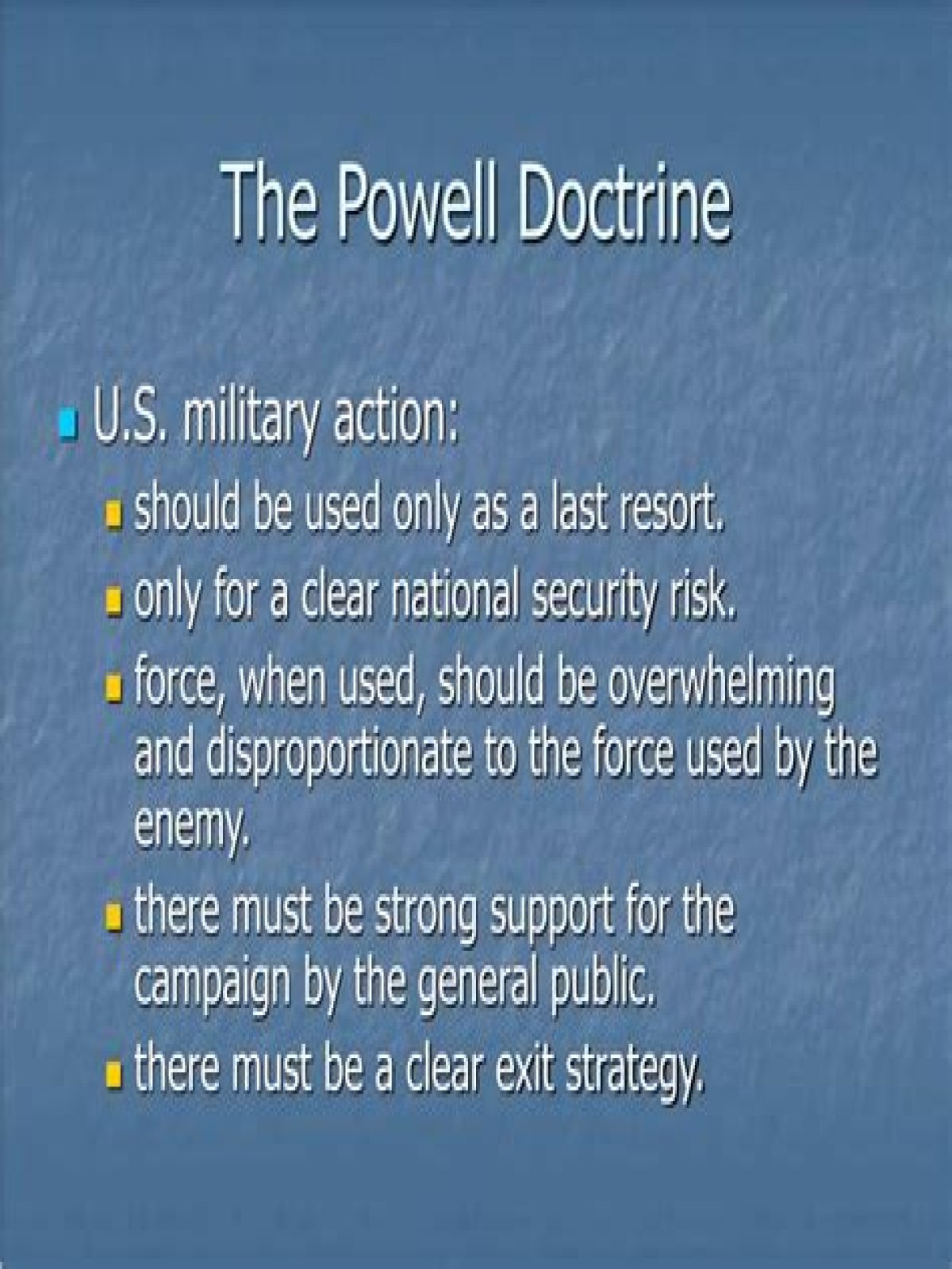 What does the Powell Doctrine address
