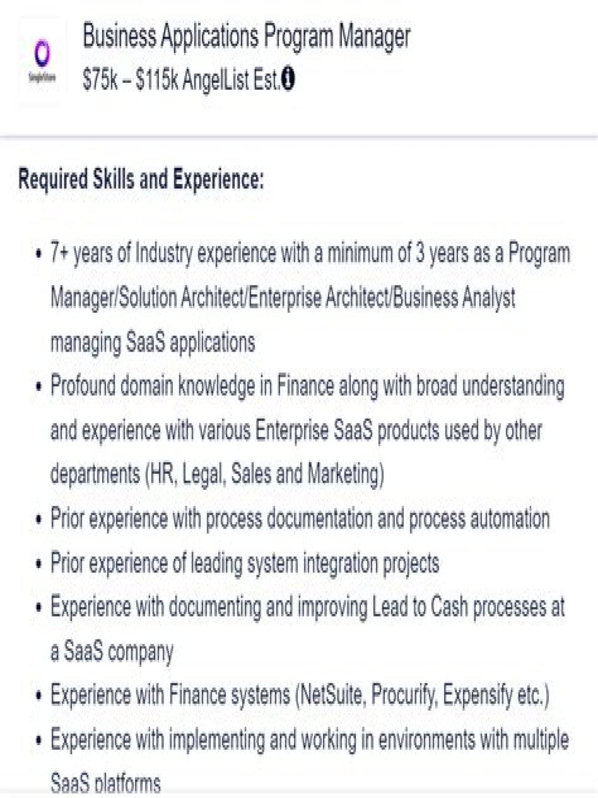 What is the job requirements of a project manager?